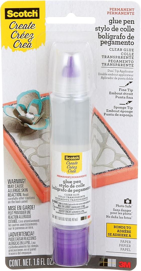 Scotch Scrapbookers Glue, 1.6 oz, Two-Way Applicator  Dual Tip, Photo-Safe, Acid-Free, Non-Toxic Adhesive for Crafts and Scrapbooking
