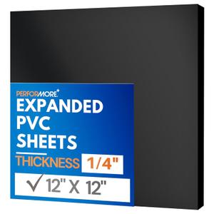 Expanded PVC Sheet  Lightweight Rigid Foam  6mm (1/4Inch)  12 x 12 inches  Black  Ideal for Signage, Displays, and Digital/Screen Printing