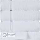 SALBAKOS 100% Turkish Cotton Hand Towels Set White, Pack of 6, 16x30 in | Luxury Hotel Quality Super Soft Absorbent Hair, Face & Hand Drying Towel for Bathroom | Made in Turkey (White, 6 Hand Towels)