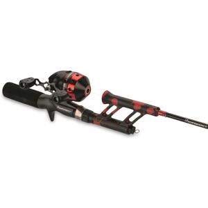 Steinhauser ProFISHiency Tangle-Free Pocket Combo Telescoping Fishing Pole | Adjustable Lightweight Rod and Reel for Adults and Kids | 4.1:1 Gear Ratio | Pre-spooled 6-lb Fishing line | Red Splatter