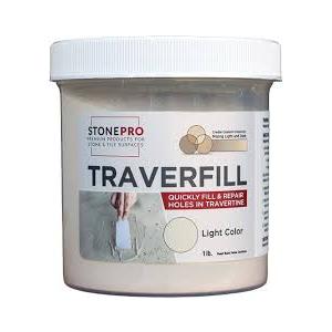 Stone Pro Traverfill - The Ultimate Travertine Hole Repair Solution (1 Pound Light) KIT