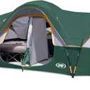 UNP Camping Tent 10-Person-Family Tents, Parties, Music Festival Tent, Big, Easy Up, 5 Large Mesh Windows, Double Layer, 2 Room, Waterproof, Weather Resistant, 18ft x 9ft x78in (Dark Green)