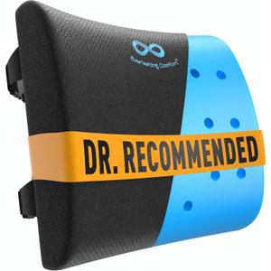 Everlasting Comfort Lumbar Support Pillow for Office Chair - Gel Infused Back Cushion for Chair, Car, Couch - Lumbar Pillow Promotes Better Posture, Back Pain Relief - Ideal for Gaming and Desk Chairs (Black Cooling)