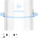 Point to Point Starlink Internet Outdoor Long Range Transmission for Starlink Gen 3 Router, Starlink WiFi Extender, 5.8GHz 3KM 100Mbps with 16dBi High Gain Antenna, 2 Pack (100M-3KM-2Pack)