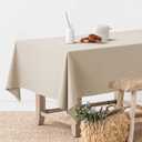 MIULEE Natural Linen Cotton Blend Tablecloth Rectangle, Luxury Waterproof Stain Resistant Durable Farmhouse Oblong Table Cloth for Dining Party Christmas Weddings Birthday, 52 x 84 inch, Ivory Cream