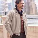 COOFANDY Mens Suede Jacket Casual Stylish Leather Bomber Jacket Lightweight (Brown, XXL)