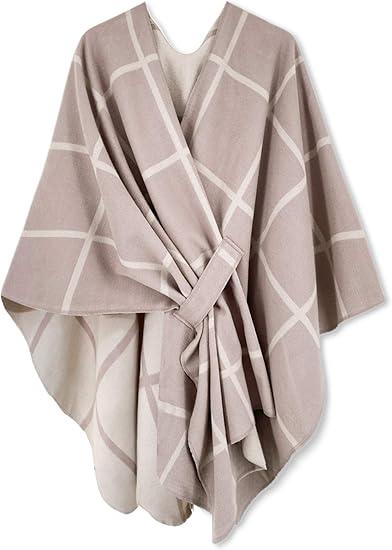 Moss Rose Women's Shawl Wrap Poncho Ruana Cape Open Front Cardigan Shawls for Fall Winter, One Size
