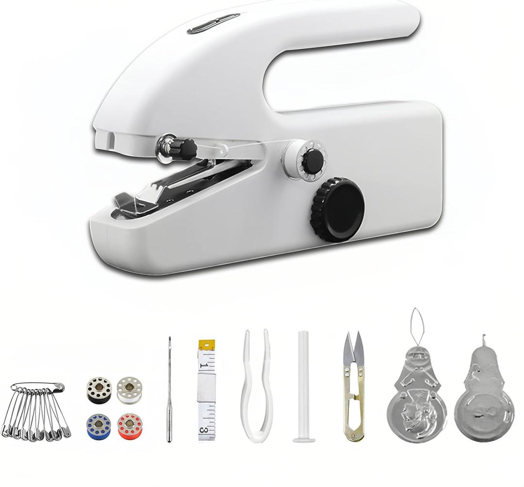 Handheld Sewing Machine for Beginners, Portable Mini Sewing Machine with Two Speed Modes, Simple and Easy to Operate, Quick Sewing Speed, Suitable for Clothing, Fabrics and Fast Home Maintenance