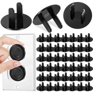 Thyle 200 Pcs Outlet Covers Bulk Child Baby Proofing Plug Covers for Electrical Outlets Easy Install Socket Sturdy Safe Secure Baby Proofing Kit for Home Office Bulk(Black)