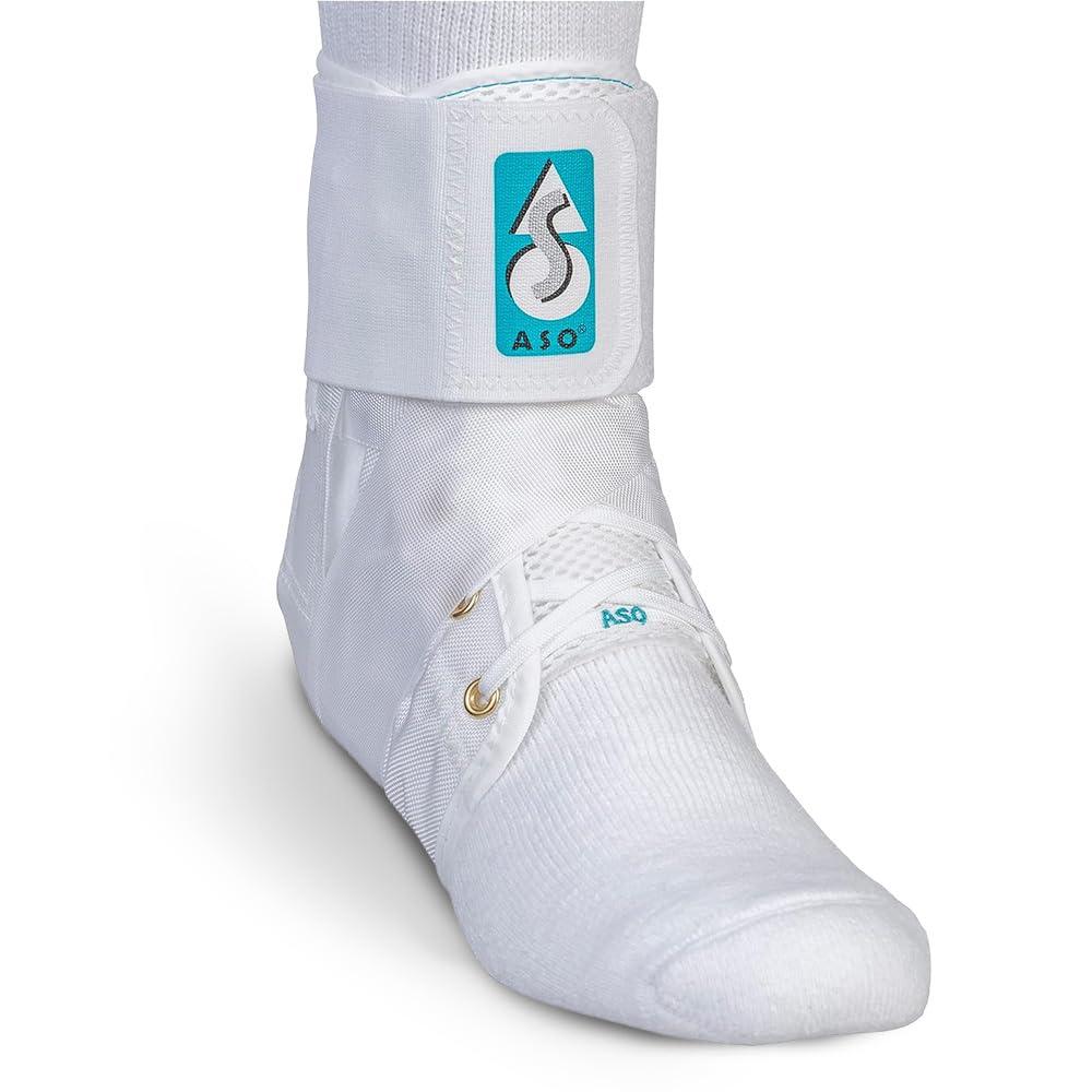 Med Spec ASO Ankle Stabilizer (Large, White)  Ankle Brace for Sprained Ankle and Peroneal Tendonitis, Orthopedic Ankle Support for Men, Women, Adults, Teens and Kids, Sports Injury Recovery, 264005 (White)