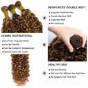 Highlight Honey Brown Bundles 32 32 32 Inch #P4/27 Kinky Curly Bundle Ombre Honey Blonde Human Hair Bundles Quick Weave 3 Bundles 150G Brazilian Remy Hair Extensions