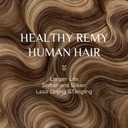 Rich Choices Short Halo Hair Extensions Real Human Hair Wave/Curled Remy Hairs Halo Extension for Women Invisible Wire Hairpiece for Short Hairs 12 Inch #4P27 Medium Brown Highlight Dark Blonde