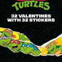 Teenage Mutant Ninja Turtles 32 Valentines Cards with Stickers, Pack of 2