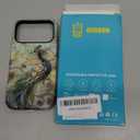 LUHOURI for iPhone 17 Pro Case,Wireless Charging Compatible,Dual-Layer - Soft Silicone Inner + Hard Outer Shell,Cute Wildflower Design,Protective Phone Cover for Women - Peacock and Flower