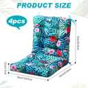 Hoteam 4 Set Outdoor Patio Chair Cushions 20 x 42 in Deep Seat Waterproof Patio Cushions Set for Furniture Replacement Removable Seat and Back (Palm)