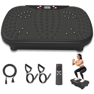 Vibration Plate Exercise Machine - 1-99 Speed Levels, 10 Workout Modes with Bluetooth & Resistance Bands, Whole Body Fat Shaker for Weight Loss, Home Office Gym Equipment