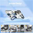 Boaretiu Cute Kawaii for Samsung Galaxy A16 Case with Stand - Fashion Cool 360 Rotate Ring Holder Kickstand Blue Flower for Women Girls Boys Teens Girly for Galaxy A16 Case