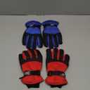 2 Pairs Kids Waterproof Winter Snow Gloves Ski Gloves for Boy Girl Outdoor Warm Thickening Snowboar 6-10 Y