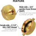 Brass Fire Hydrant Adapter 2-1/2" NST (NH) Female x 3/4" GHT Male Garden Hose Brass Fire Equipment - Fire Hydrant Hose Adapter with Pin Lug Fit for Fire Hydrants, Hoses, Pipes