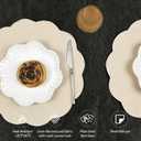 AHHFSMEI Round Faux Linen Placemats Set of 4 Heat Resistant Non-Slip Stain Proof Table Mats for Kitchen Dining Elegant Decor Place Mats (Beige,4), 15 inches