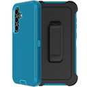 RubCase for Samsung Galaxy S25 FE Case with Belt Clip Holster, 2 x Screen Protector, Heavy Duty Military Grade Full Body Shockproof Rugged Protective Cover for Samsung Galaxy S25 FE (Lake)