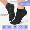 yeuG Pilates Socks for Women Non Slip Grip Socks for Yoga, Barre, Hospital, Barefoot Grippy Yoga Sock Womens Gifts 4 Pairs