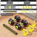 HUAYA Adjustable Dumbbell Set 20LBS Pair, 4 in 1 Barbell Kettlebell, Yellow