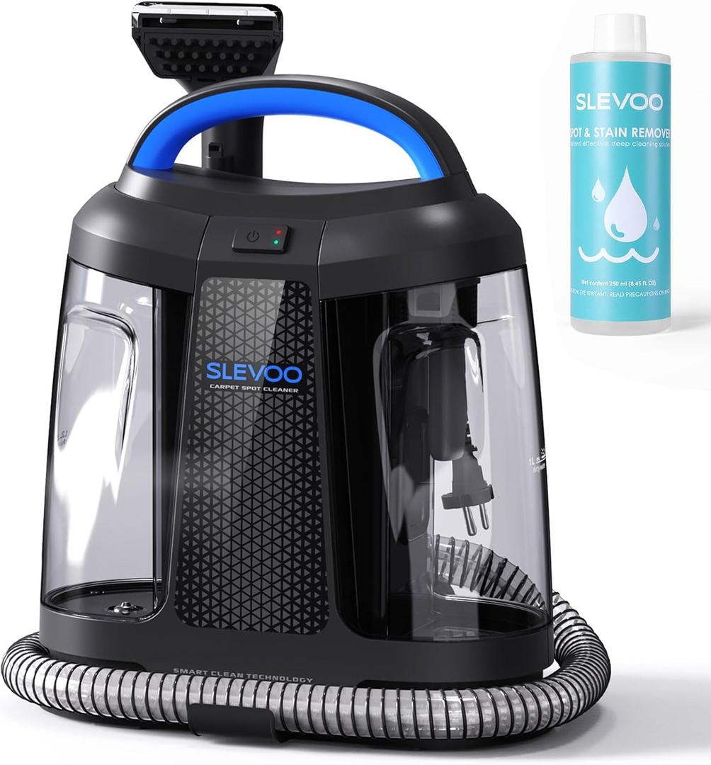 Carpet Cleaner Machine 11Kpa Strong Suction, New 450W Powerful Motor, Portable Upholstery Cleaner with Spot Cleaner, Stain Remover for Pet Accident, Rugs, Carpet and Upholstery Black (AU-C003)
