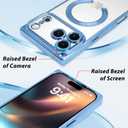 OOK Magnetic Case Made for iPhone 17 Pro 6.3 Inch (Compatible with MagSafe) Clear Phone Cover with Screen Protector Soft TPU Anti-Scratch Shockproof Protective Case for Women Men - Blue