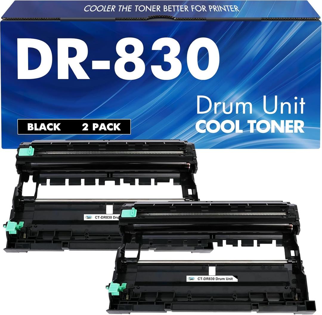 DR-830 DR830 Drum Unit Black 2 Pack Compatible Replacement for Brother DR830 DR 830 DR-830 for HL-L2400D L2405W L2460DW L2460DWXL L2865DW L2480DW DCP-L2640DW MFC-L2807DW L2820DW L2820DWXL Printer Ink