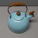 Chefbar 2.6 Quart Tea Kettle Stovetop Whistling for Stove Top, Food Grade Stainless Steel Tea Kettles with Cool Wood Pattern Handle, Blue