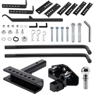 1 1000/1500 Lbs Distribution Hitch Load Leveling 2.5 Inch Drop, 6.5 in Heavy Duty Weight Distributing Hitch