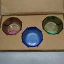 Pyrex Colors Tinted (6-PC Medium) Small/Medium Round Food Storage Container Set, Snug Fit Non-Toxic Plastic BPA-Free Lids, Freezer Dishwasher Microwave Safe, 2 Cup, 4 Cup & 7 Cup (Blue)