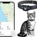 Waterproof, Anti-Lost,365-Day Long Battery Life GPS Tracker Cat Collar (Blue)
