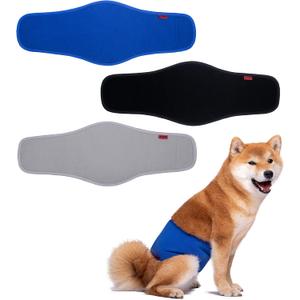 Dog Diapers Male, ACDOK Reusable Belly Bands for Male Dogs Wraps (Pack of 3) Upgrade Durable Delly Diapers for Dogs