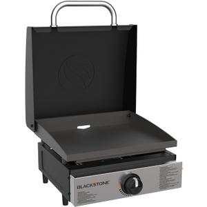 Blackstone 1814 Stainless Steel Propane Gas Portable, Flat Top Griddle Frill Station for Kitchen, Camping, Outdoor, Tailgating, Tabletop, Countertop  Heavy Duty & 12, 000 BTUs, 17 Inch, Black