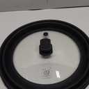 Microwave Splatter Cover Glass Splatter Guard Lid with Collapsible Silicone for Food Pot Plate Cover 11.8 inch Black