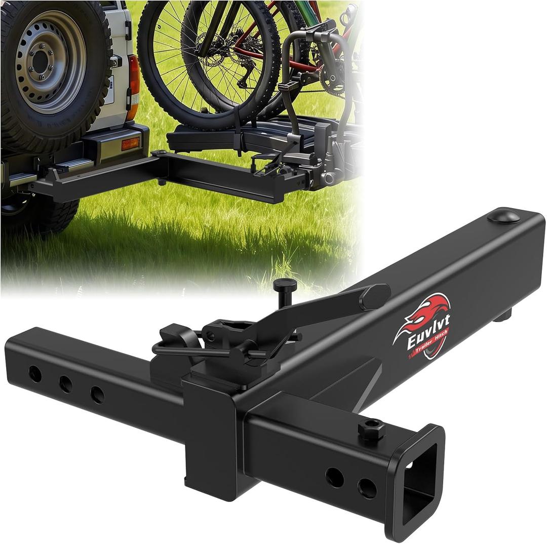 Swing Away Hitch Adapter, Fits 2" Receiver, 360 LBS Max Load, Black