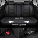 MINGBRON Black Car Seat Cover with Lumbar Support, Car Seat Protector Waterproof, Nappa Leather Car Seat Cushion, Car Seat Covers Front Seats and Back Fit for Most Cars