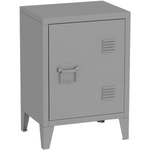 MIOCASA Metal Nightstand Modern End Side Table Steel Bedside Storage Cabinet with Shelf Easy Assembly for Living Room Bedroom