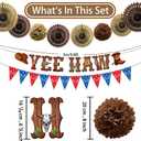 Western Party Decorations, Yee Haw Cowboy Theme Party Decorations Kit for Boys Birthday Cowboy Baby Shower Birthday Party Decor