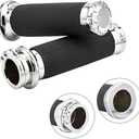 Benlari 1 Inch Motorcycle Hand Grips Handlebar Grips Cable Throttle Compatible for Harley Davidson Sportster Touring Dyna Softail Street Glide 883 1200