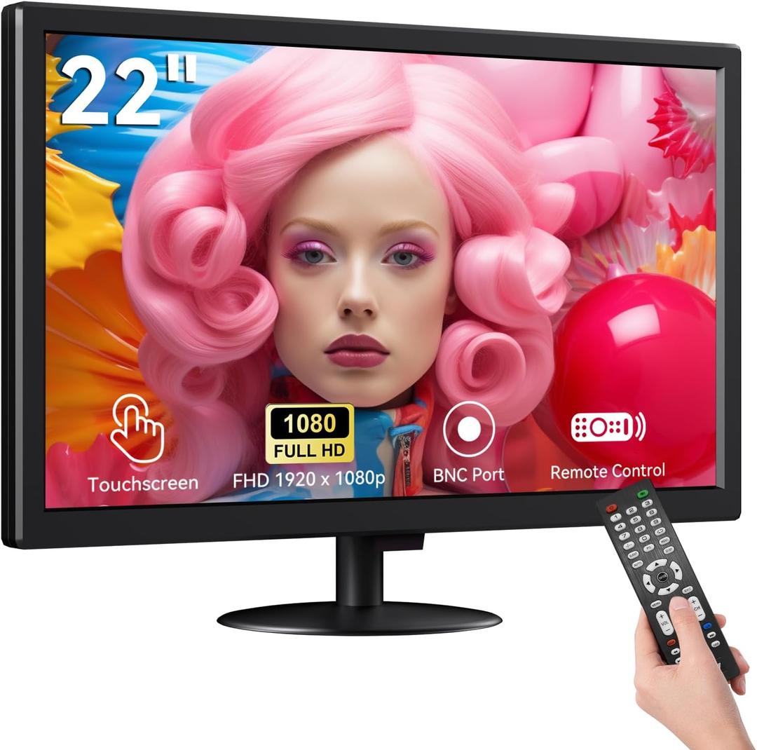 22” Full HD Touch Monitor – 10-Point Capacitive Touch, HDMI/VGA/BNC, Built-in Speakers, VESA Mount – Ideal for POS, Office & Industrial Use