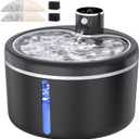 Cat Water Fountain Cordless, 108oz/3L Pet Fountains for Cats Indoor with Stainless Steel Tray, Battery Operated Cat Drinking Fountain with Motion Sens