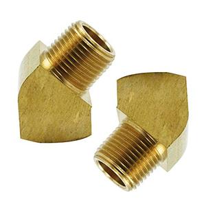 Legines 45 Degree Street Elbow 1/2" NPT Male x 1/2" NPT Female Brass Pipe Fitting (Pack of 2)