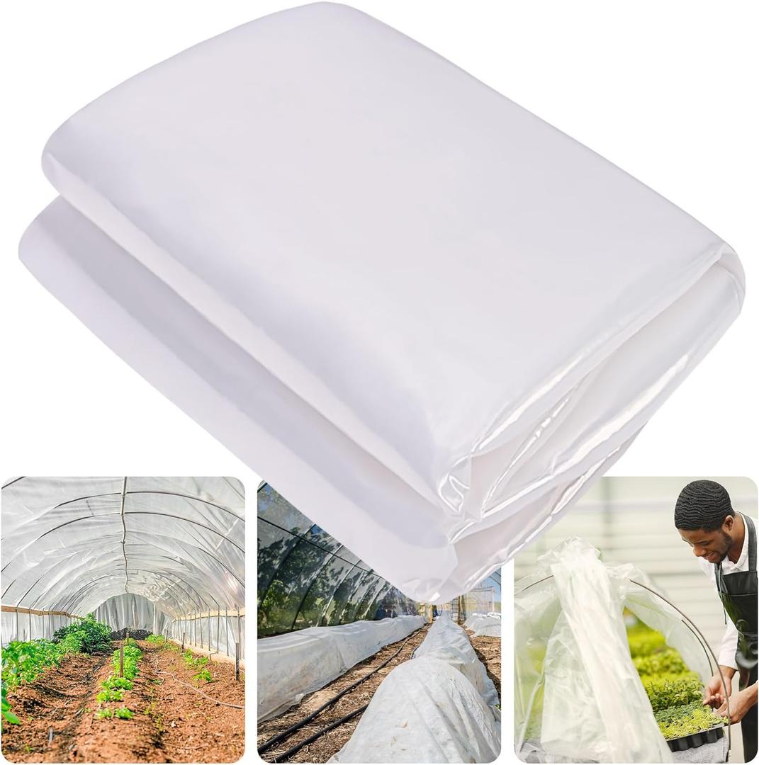 6 Mil Clear Greenhouse Plastic Sheeting,Transparent Plastic Film for Greenhouse, Resistant Polyethylene Film for Farm,Garden (6.5ftx9.8ft)