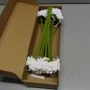IPOPU Gerbera Daisy Artificial Flowers,20PCS White Daisy Artificial Flowers Fake Daisies for Wedding Party Office Home Decorations(White)