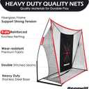 Bearwill Golf Net, 10x7ft Heavy Duty Golf Practice Nets with Mat, Target Cloth, 8 Tees, 6 Balls, Carry Bag for Backyard Driving Chipping Indoor Outdoor Training