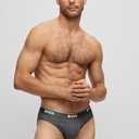 BOSS Mens 3-pack Classic Regular Fit Stretch Briefs (Black, M)