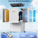 Swamp Cooler, Portable Air Conditioners with 4.0 Gal Detachable Water Tanks for 24H Cooling, 120 Oscillating, 4 Ice Boxes, 7H Timer, Portable AC for Bedroom Office Pets